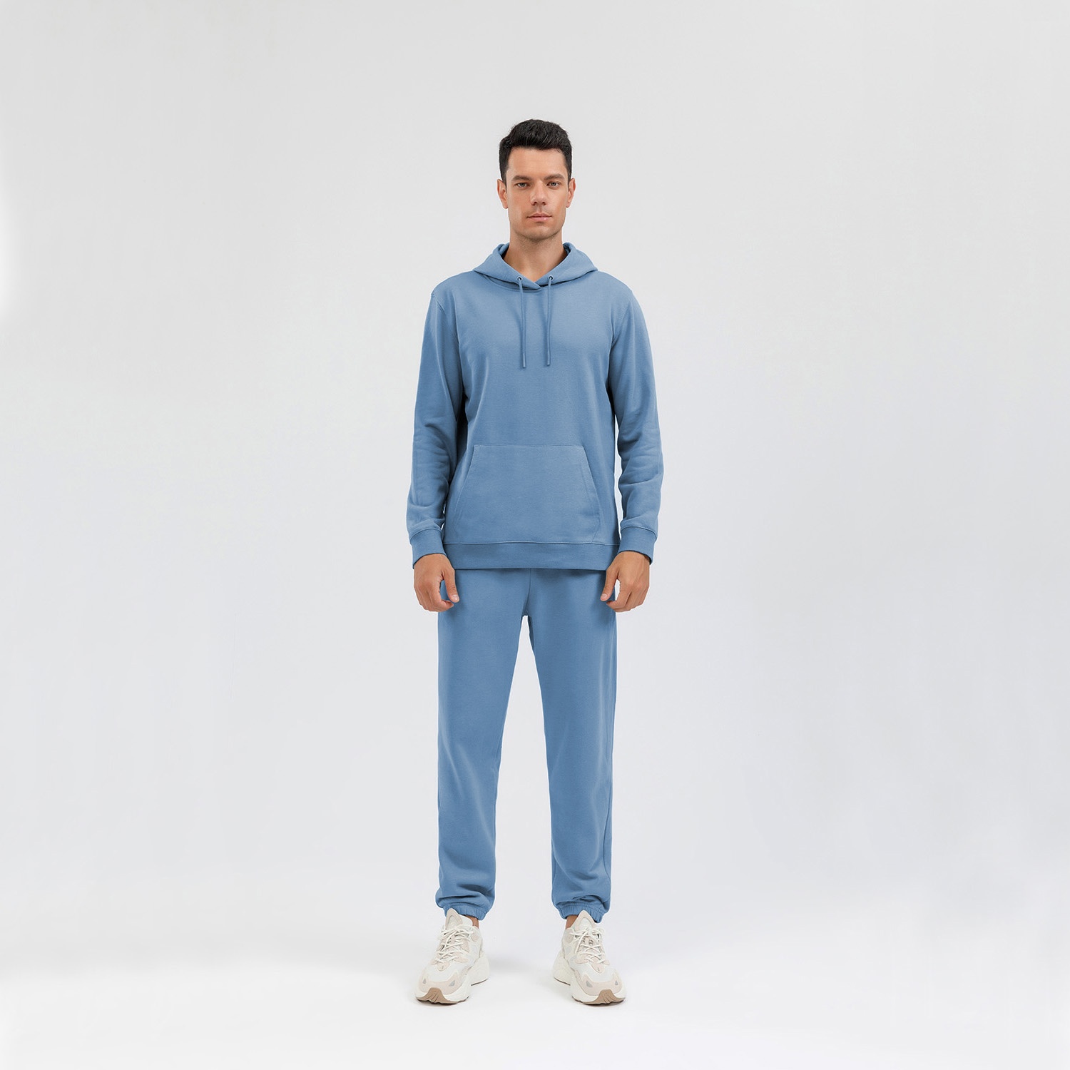 Heavyweight 320g Mens And Womens Terry Pullover Hooded Sweatshirt Sports Sweatpants 2 Piece Suit Casual Tracksuit Set For Unisex - Image 10
