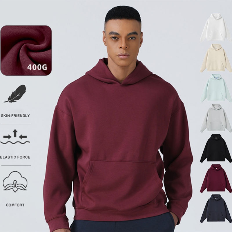 High Quality Custom Logo Comfortable Heavyweight Hoodie Oversized Soft Pullover Hoodies Streetwear Cotton Hooded For Men - Image 3
