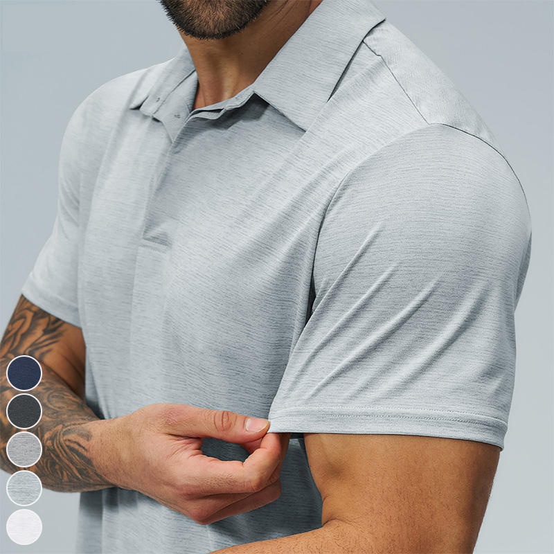 Men's Golf Polo Shirt Quick Dry Breathable Lite Soft Short Sleeve Moisture Wicking Shirt Fitness Outdoor Casual Sports Gym - Image 2