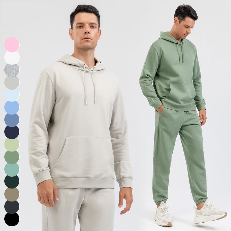 Heavyweight 320g Mens And Womens Terry Pullover Hooded Sweatshirt Sports Sweatpants 2 Piece Suit Casual Tracksuit Set For Unisex