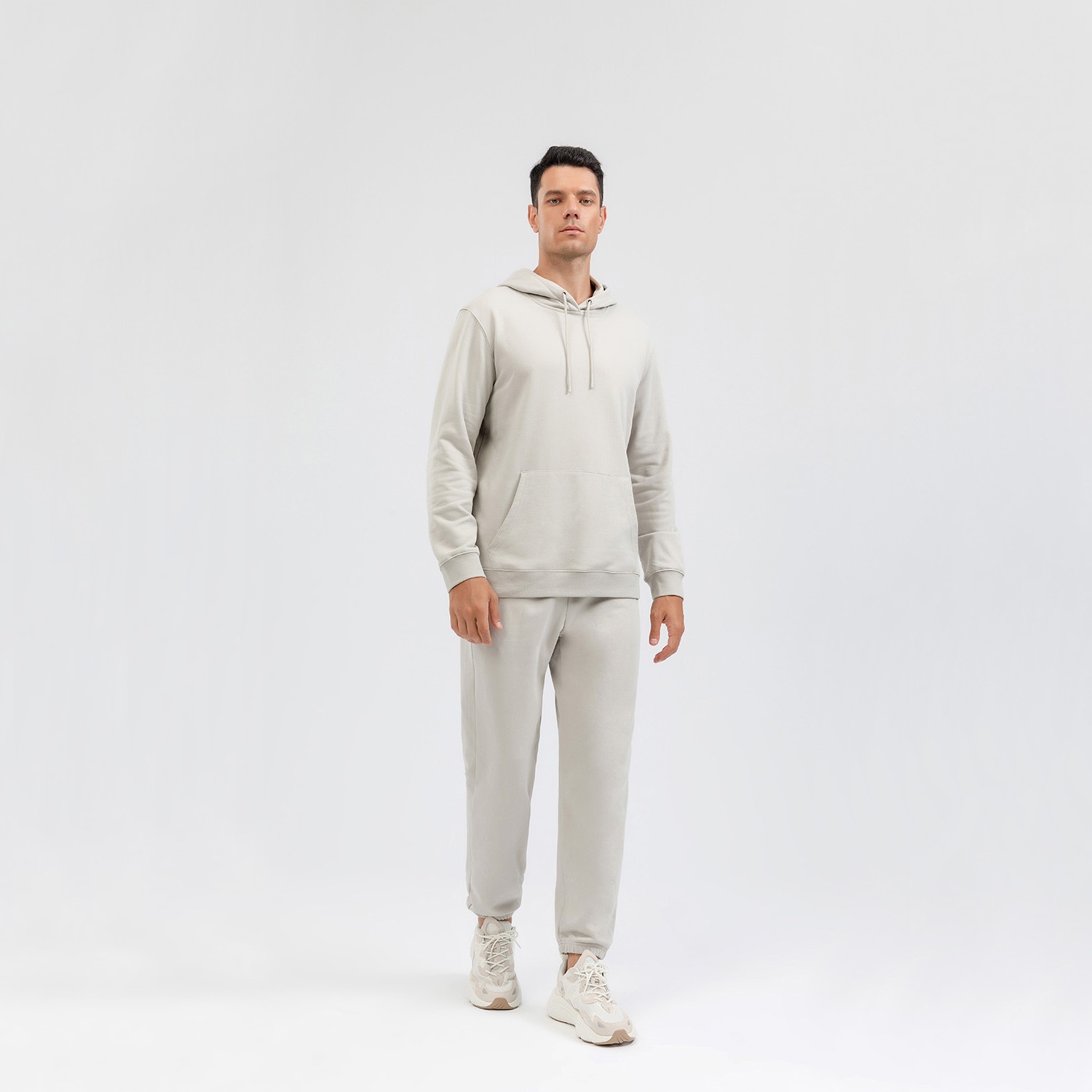 Heavyweight 320g Mens And Womens Terry Pullover Hooded Sweatshirt Sports Sweatpants 2 Piece Suit Casual Tracksuit Set For Unisex - Image 14