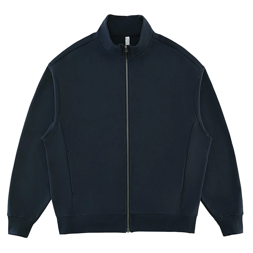 Polyester/Cotton Men's Pullover Hoodie Custom Logo Design Puff Embroidery Print Stand Collar Streetwear Waterproof Windproof - Image 9