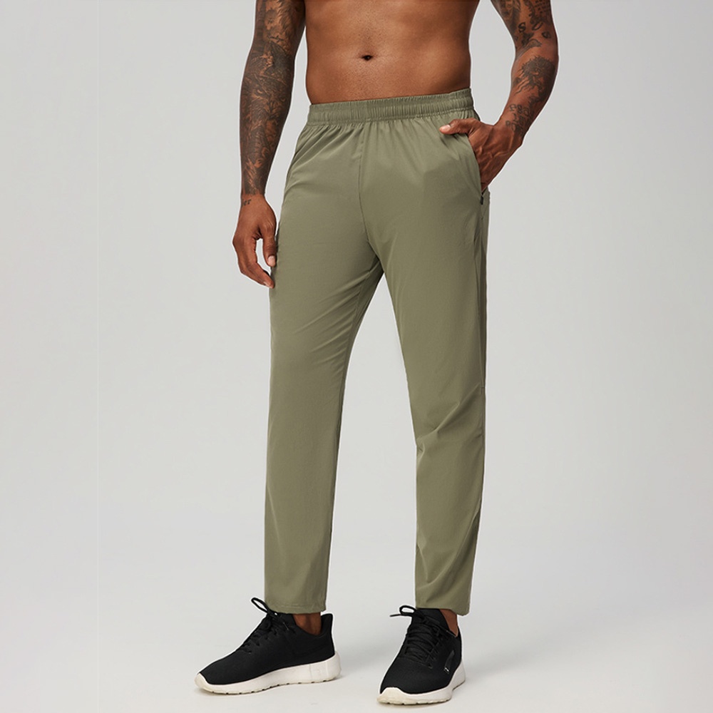 Quick Dry Stretch Breathable Lightweight Sports Pants With Drawstring Reflective Stripes And Zippered Side Pockets For Men - Image 6