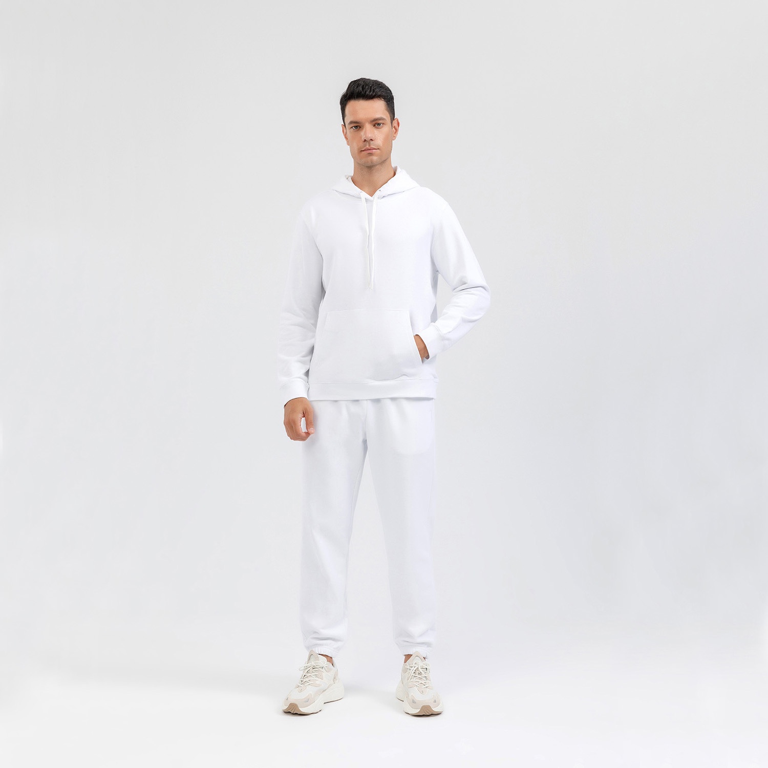 Heavyweight 320g Mens And Womens Terry Pullover Hooded Sweatshirt Sports Sweatpants 2 Piece Suit Casual Tracksuit Set For Unisex - Image 20