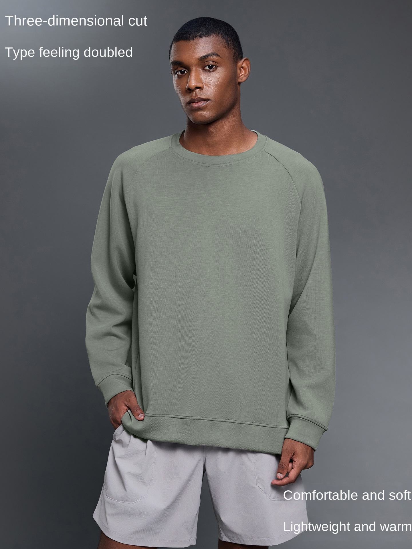 Men's Regular Sleeve Sweatshirts Casual Loose Fit Pullover Crewneck Lightweight Black Top Comfy Fall Winter Daily Wear - Image 4