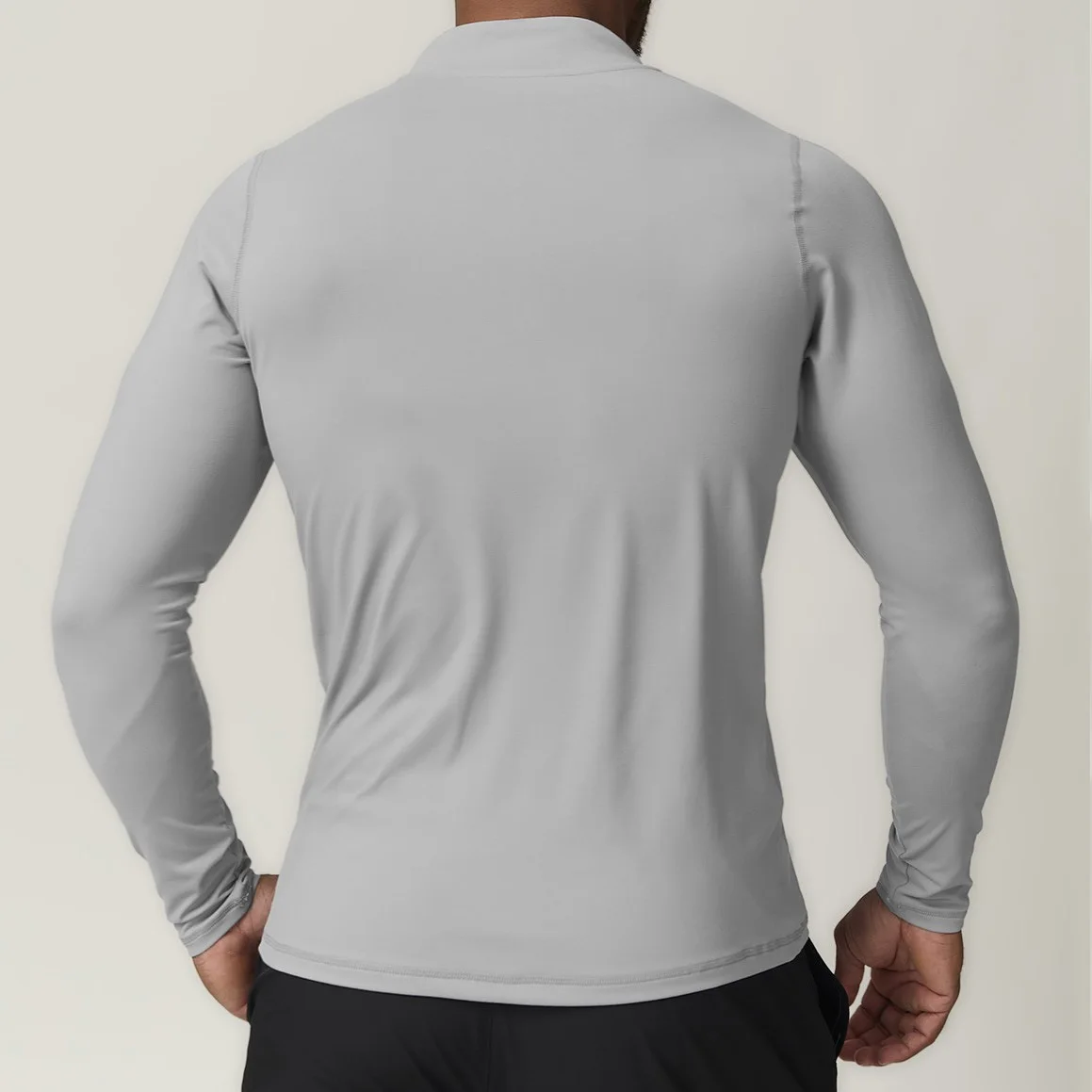 Men's Activewear Stand up Collar Running Top Half Zip Long Sleeve Workout T Shirts Gym Fitness Sports Shirt - Image 6