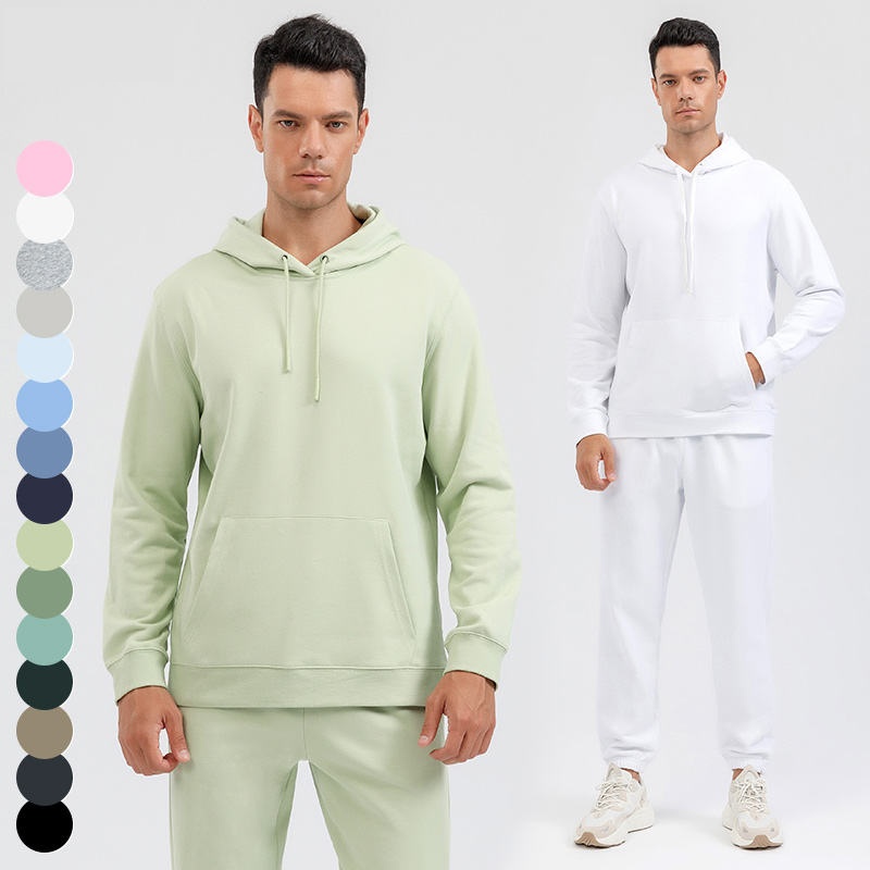 Heavyweight 320g Mens And Womens Terry Pullover Hooded Sweatshirt Sports Sweatpants 2 Piece Suit Casual Tracksuit Set For Unisex - Image 2