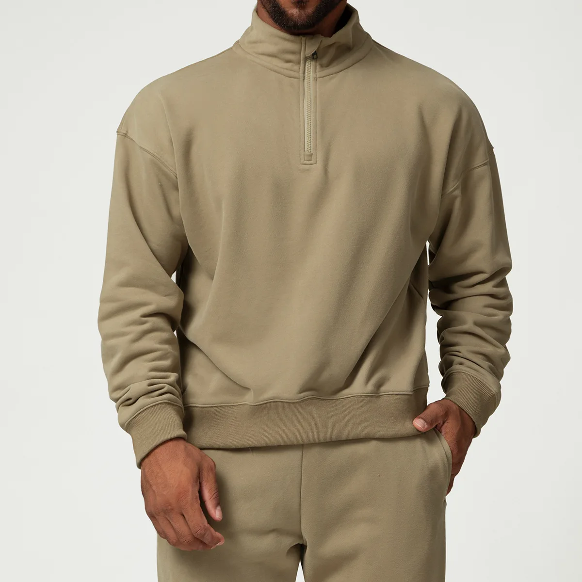 Hot Sports Quick Dry Half Zip Men's Long Sleeve Running Shirt Breathable Crew Neck Long Sleeve Jersey Gym Fitness Long Sleeve - Image 8