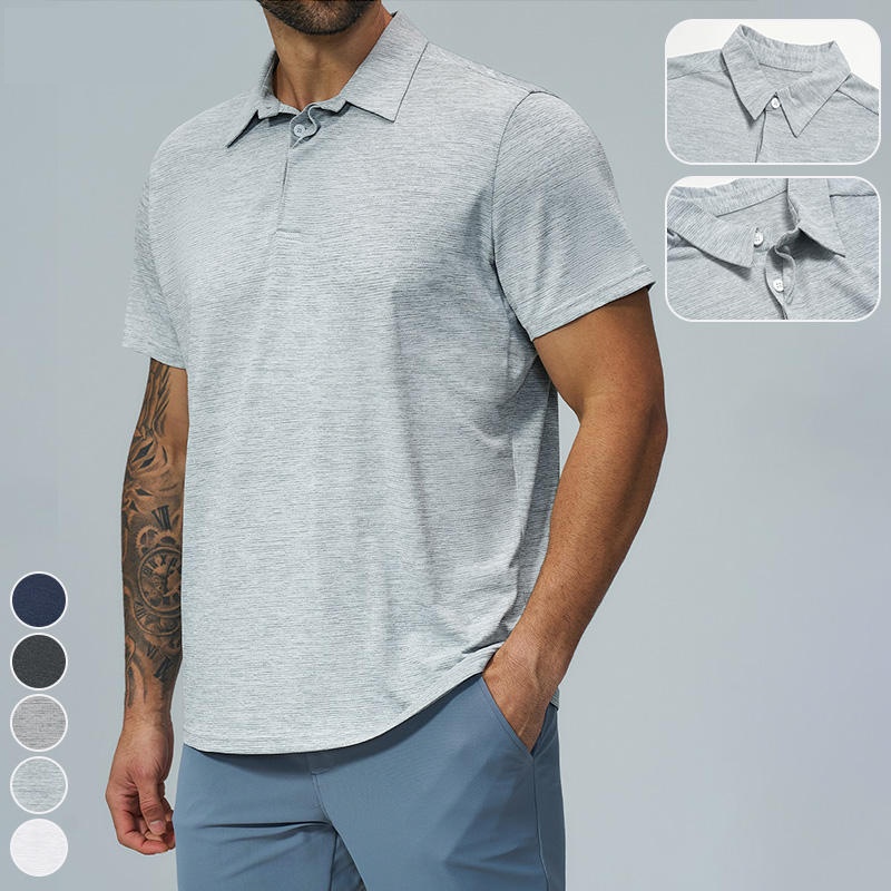 Men's Golf Polo Shirt Quick Dry Breathable Lite Soft Short Sleeve Moisture Wicking Shirt Fitness Outdoor Casual Sports Gym