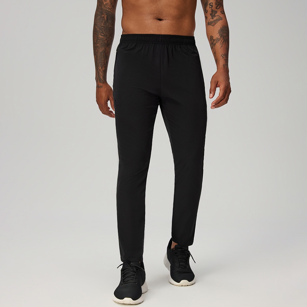 Quick Dry Stretch Breathable Lightweight Sports Pants With Drawstring Reflective Stripes And Zippered Side Pockets For Men - Image 5