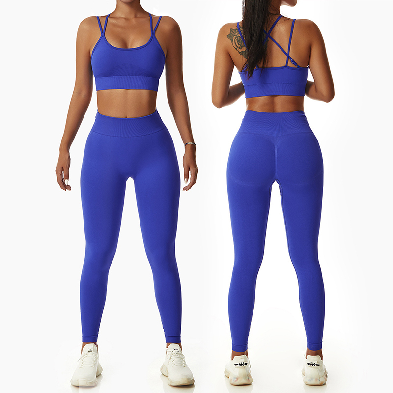 Oem New Activewear Women Gym Suit Detachable Chest Pads Bra Short Sleeve Shirts High Waist Leggings Fitness Sets For Ladies - Image 49