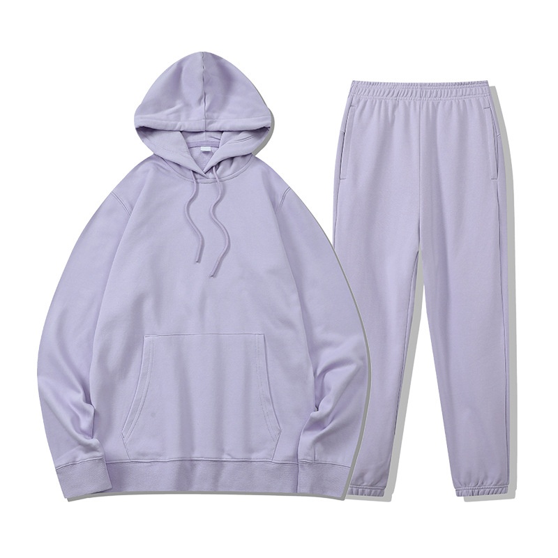Heavyweight 320g Mens And Womens Terry Pullover Hooded Sweatshirt Sports Sweatpants 2 Piece Suit Casual Tracksuit Set For Unisex - Image 23