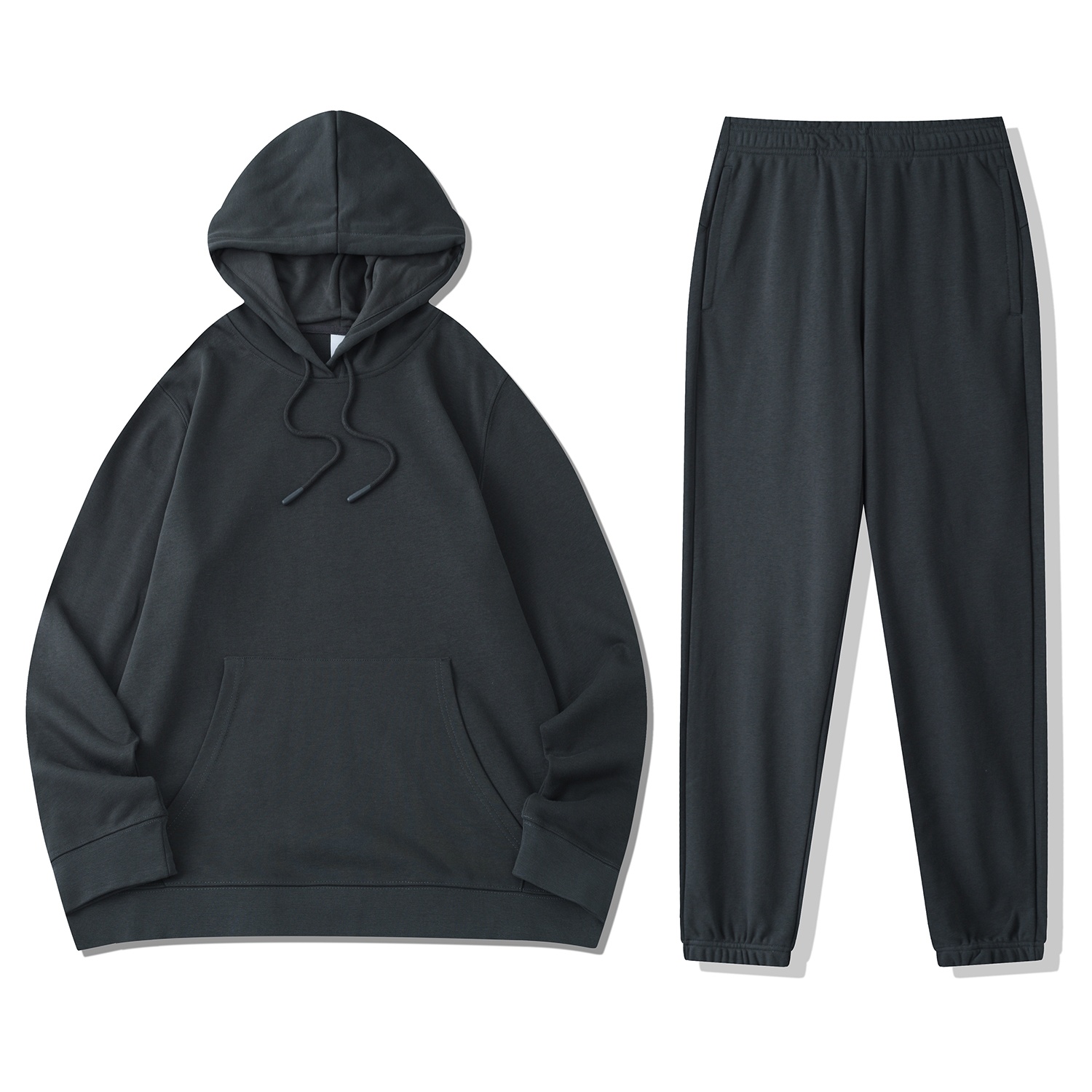 Heavyweight 320g Mens And Womens Terry Pullover Hooded Sweatshirt Sports Sweatpants 2 Piece Suit Casual Tracksuit Set For Unisex - Image 9