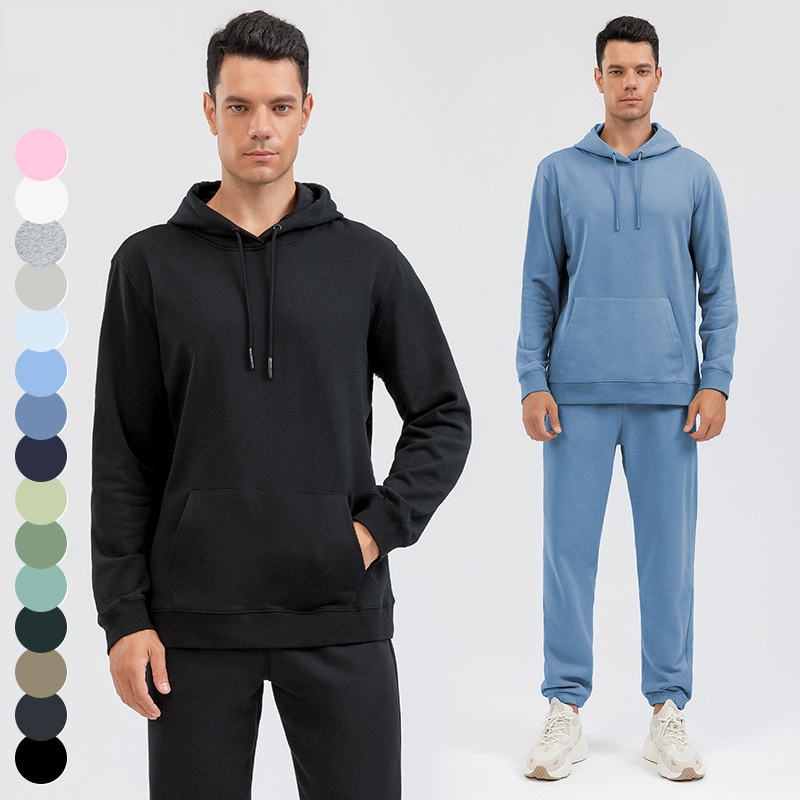 Heavyweight 320g Mens And Womens Terry Pullover Hooded Sweatshirt Sports Sweatpants 2 Piece Suit Casual Tracksuit Set For Unisex - Image 5