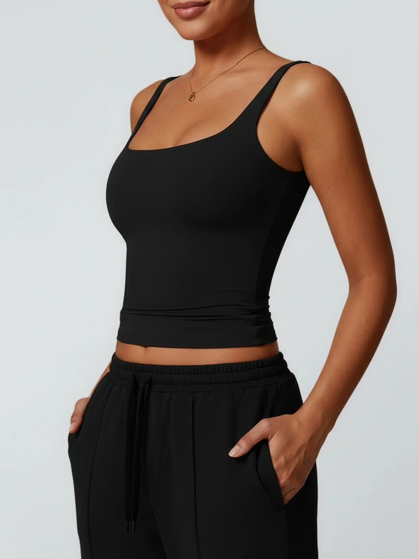 Women’s Solid Color Yoga Vest Slim-Fit Quick-Dry Sports Top - Image 4