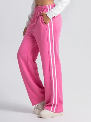 Women’s Solid Side Stripe High Waist Sweatpants, XL, Loose, Pocket