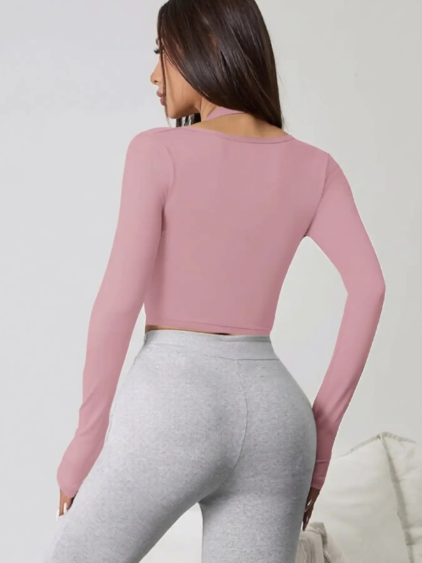 Women's Padded Fake Two-Piece Workout Top - Image 8