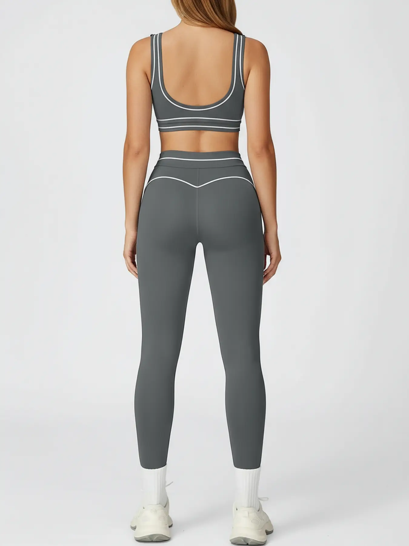 Women's Colorblock Yoga Set High-Waist Quick-Dry Elastane - Image 6