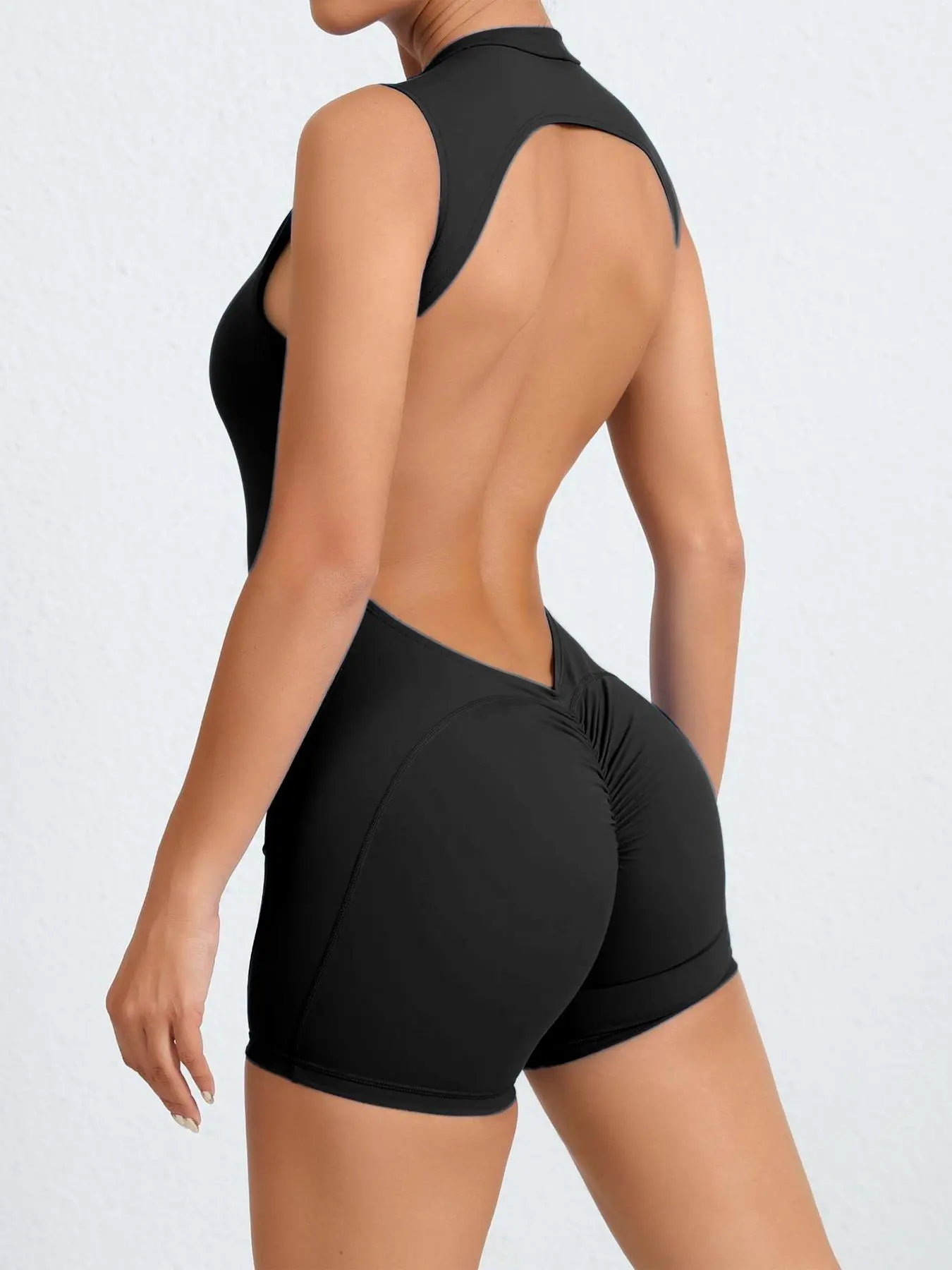 Women's Adjustable Strap Sleeveless Sports Romper - Image 2