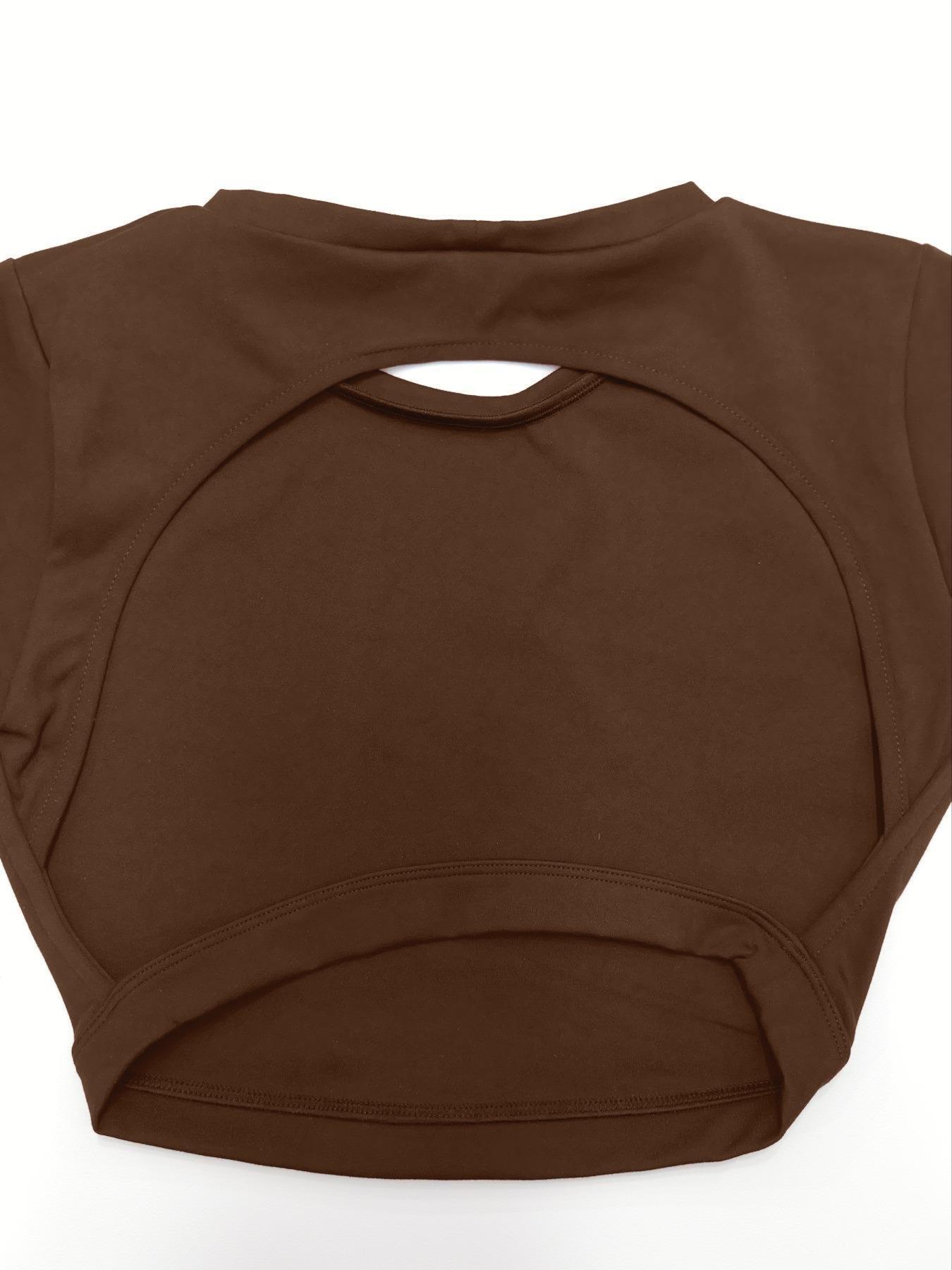 Women’s Short Sleeve Sporty Yoga Top, High Elasticity Fitted Gym Shirt - Image 13