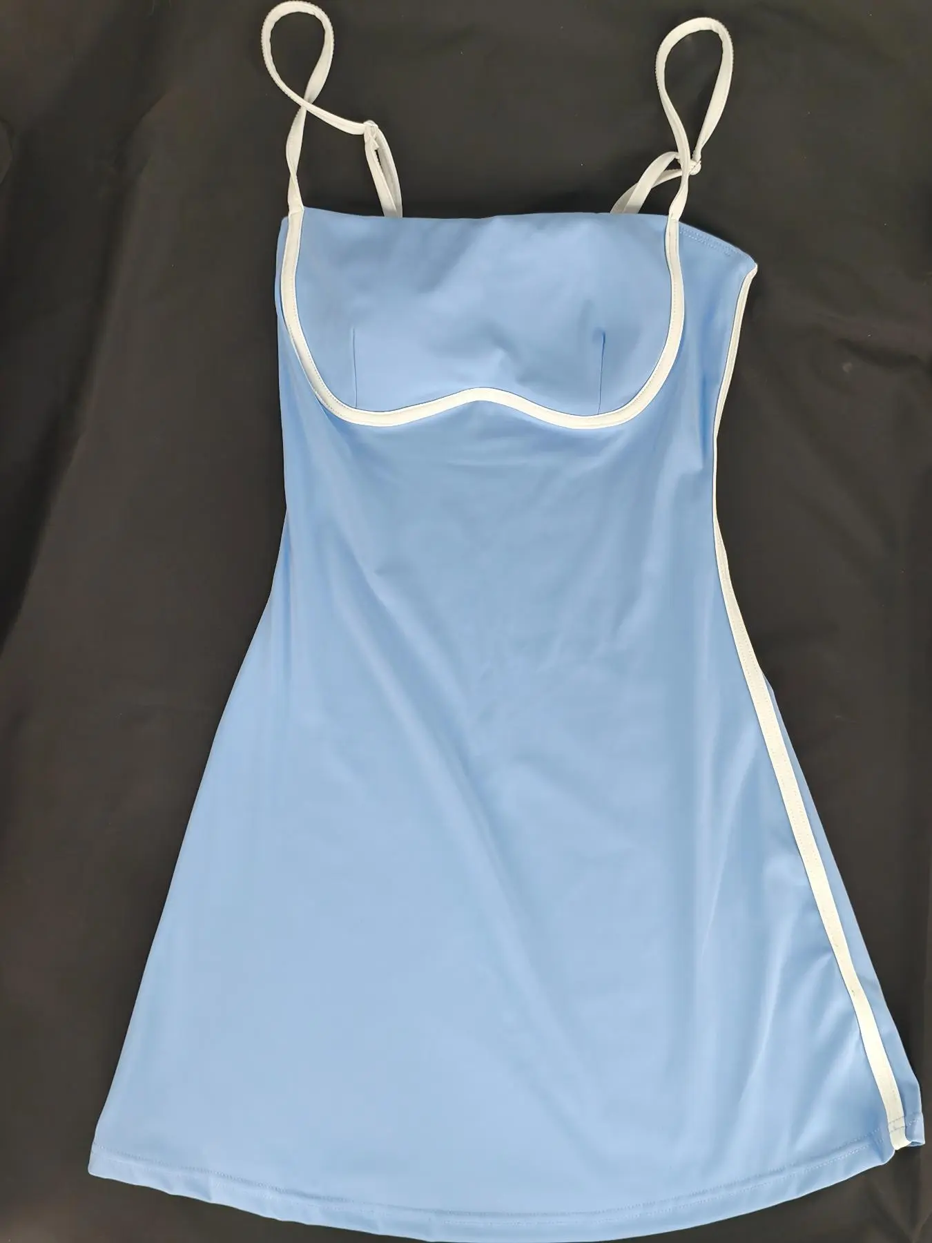 Women's Sleeveless Tennis Dress with Shorts, Light Blue - Image 7