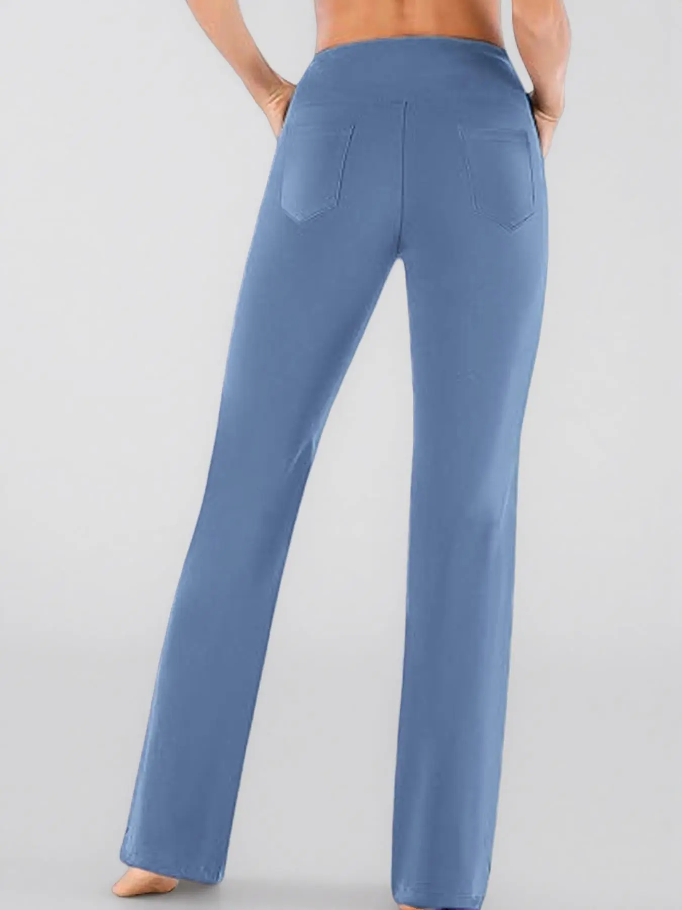Women's High Waist Flare Yoga Pants, Slim Fit, Multi-Pocket - Image 8