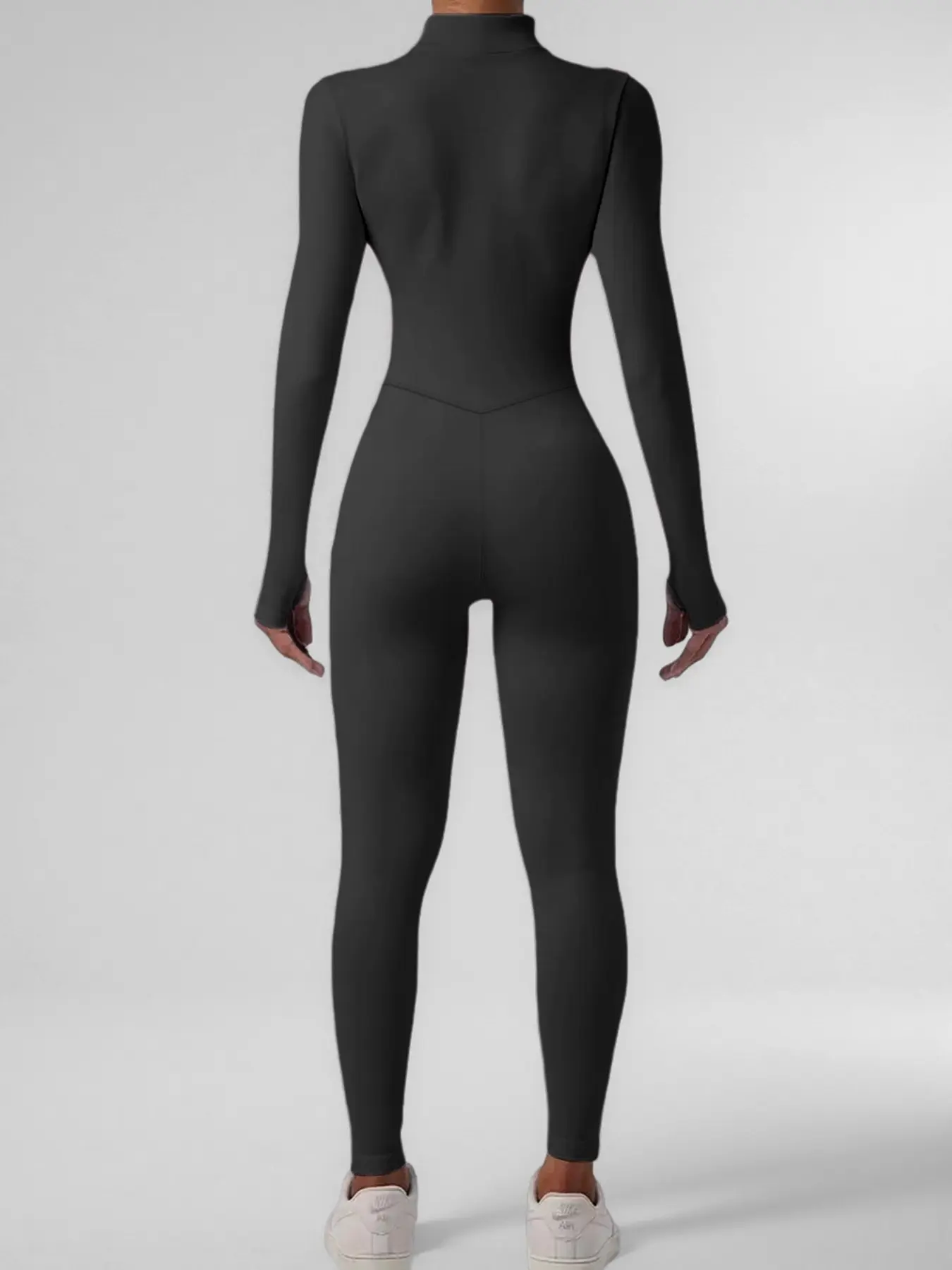 Women's Autumn and Winter Long-Sleeved Yoga Jumpsuit with Front Zipper - Image 8