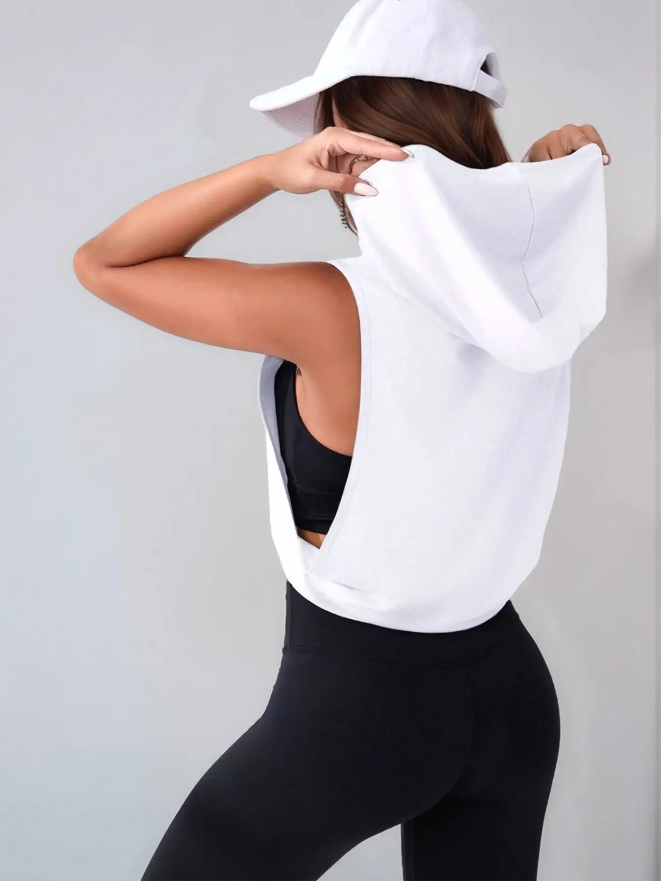 Women's Lightweight Sleeveless Hoodie Sports Top - Image 9