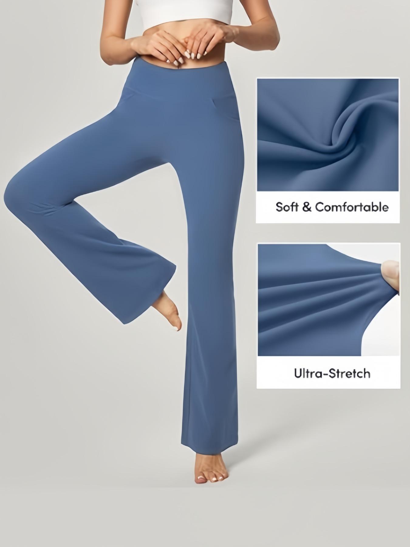 Women's High Waist Flare Yoga Pants, Slim Fit, Multi-Pocket - Image 12