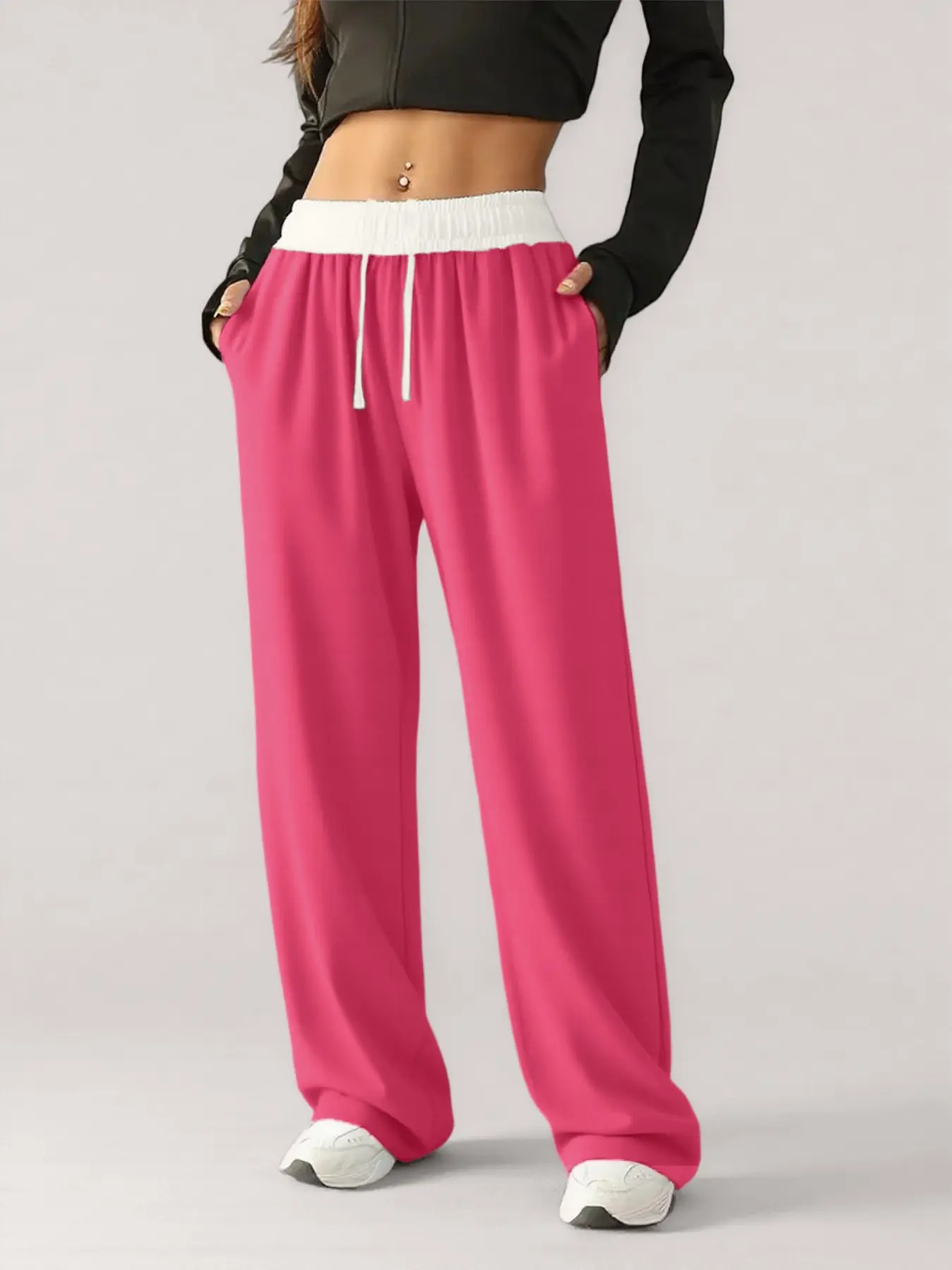 Women's Colorblock High-Waisted Sweatpants - Image 3