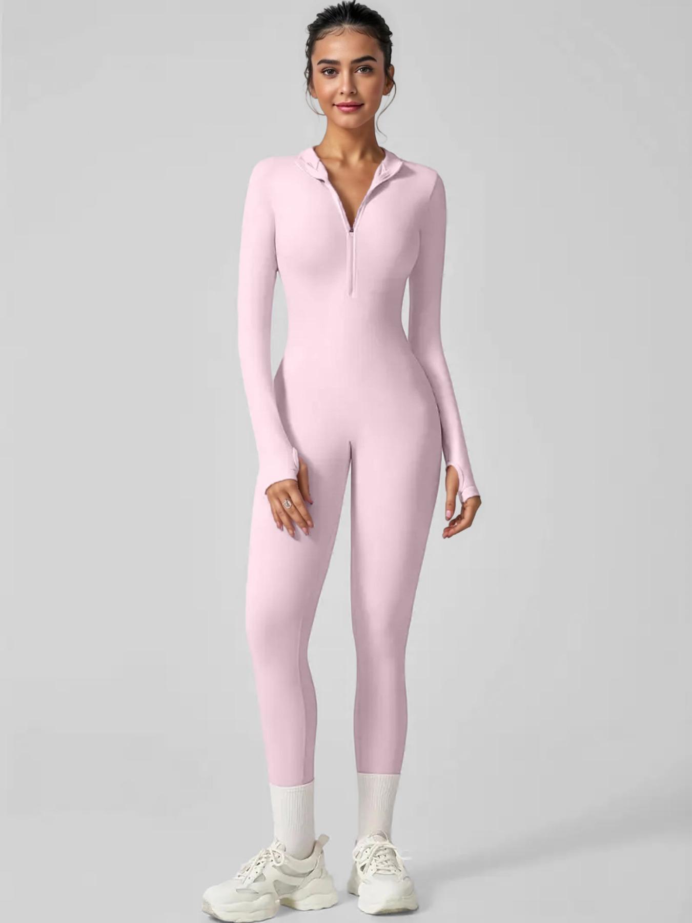 Women's Autumn and Winter Long-Sleeved Yoga Jumpsuit with Front Zipper - Image 14