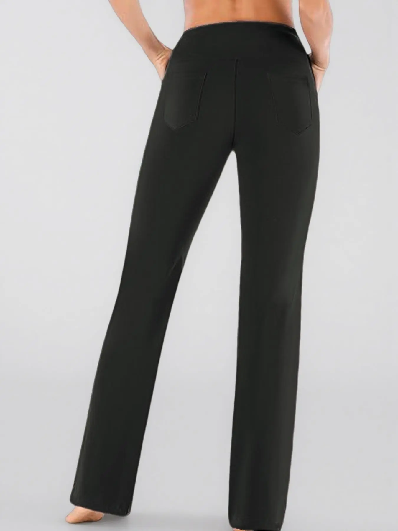 Women's High Waist Flare Yoga Pants, Slim Fit, Multi-Pocket - Image 5