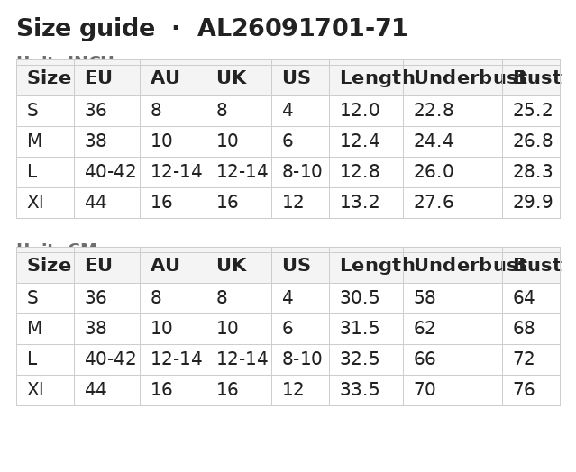 Size guide